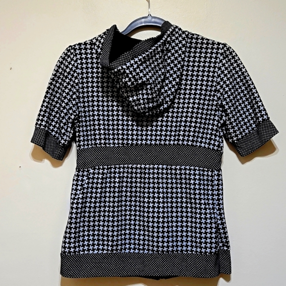 Self Esteem Houndstooth Short Sleeve Hooded Jacket - Picture 3 of 3